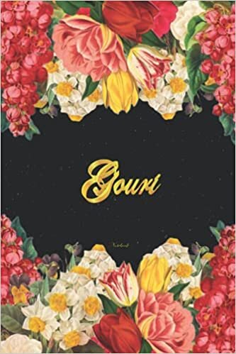 okumak Gouri Notebook: Lined Notebook / Journal with Personalized Name, &amp; Monogram initial G on the Back Cover, Floral Cover, Gift for Girls &amp; Women