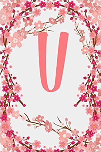 okumak V: Letter V Monogram Initials Japanese Cherry Blossom Flowers Floral Notebook &amp; Journal