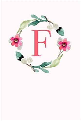 okumak F: 110 College-Lined Pages | Monogram Journal and Notebook with a Classic Light Pink Background of Vintage Floral Roses in a Watercolor Design | ... Journal | Monogramed Composition Notebook
