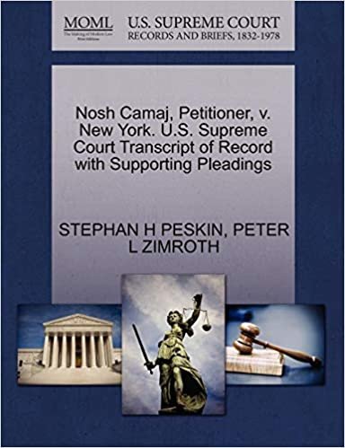 okumak Nosh Camaj, Petitioner, v. New York. U.S. Supreme Court Transcript of Record with Supporting Pleadings