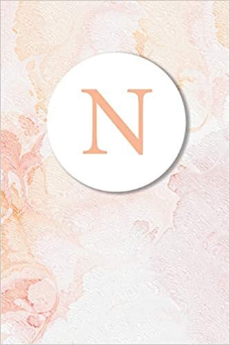 okumak N: Pink Marble Monogram Sketchbook | 110 Sketchbook Pages (6 x 9) | Floral Watercolor Monogram Sketch Notebook | Personalized Initial Letter Journal | Monogramed Sketchbook