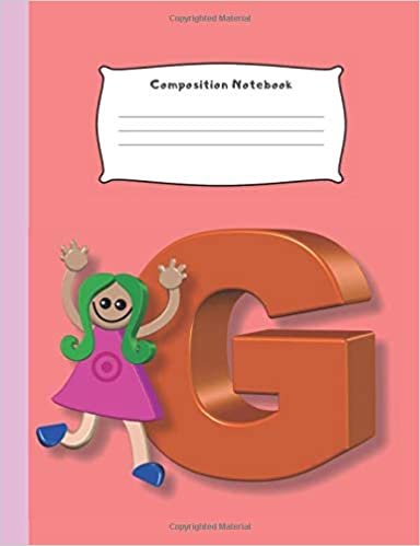 okumak Composition Notebook: Letter G Girls Monogram Initial Wide Ruled Lines Elementary School Writing Book (Initial Composition)