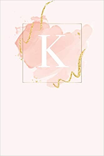 okumak K: 110 Sketchbook Pages (6 x 9) | Light Pink Monogram Sketch and Doodle Notebook with a Simple Modern Watercolor Emblem | Personalized Initial Letter | Monogramed Sketchbook