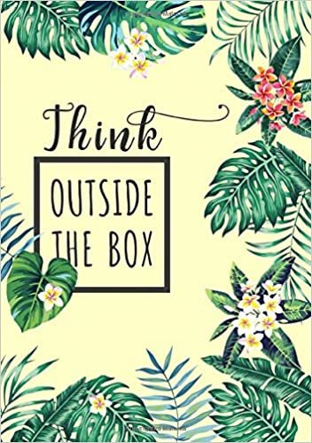 okumak Think Outside The Box: B5 Large Print Password Notebook with A-Z Tabs | Medium Book Size | Tropical Leaf Design Yellow