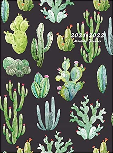 okumak 2021-2022 Monthly Planner: Large Two Year Planner with Beautiful Cactus Cover (Hardcover)