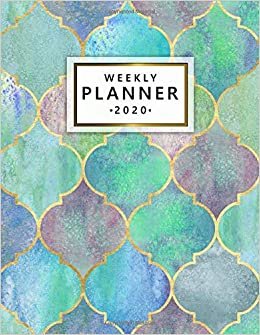Weekly Planner 2020: Weekly & Daily Views with To-Do's, Funny Holidays & Inspirational Quotes, Vision Boards, Notes & More | Pretty 2020 Organizer, Agenda & Diary | Cute Turquoise Arabic Pattern