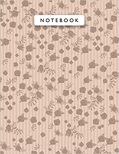 okumak Notebook Peach (Crayola) Color Mini Vintage Rose Flowers Small Lines Patterns Cover Lined Journal: College, Planning, Monthly, 110 Pages, A4, 8.5 x 11 ... Work List, 21.59 x 27.94 cm, Wedding, Journal