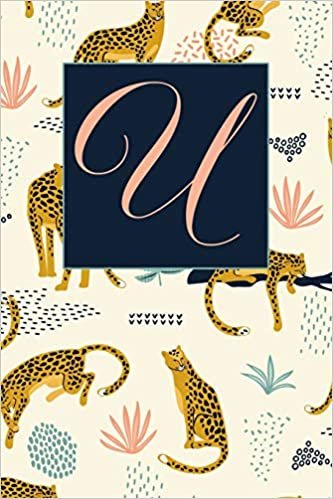 okumak U: Letter U Journal, Tropical Leopards, Personalized Notebook Monogram Initial, 6 x 9