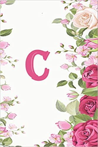 okumak C: Monogram Initial Notebook Letter C | 6&quot; x 9&quot; - 110 pages, College Ruled| Rustic, Farmouse, Woodgrain, Floral