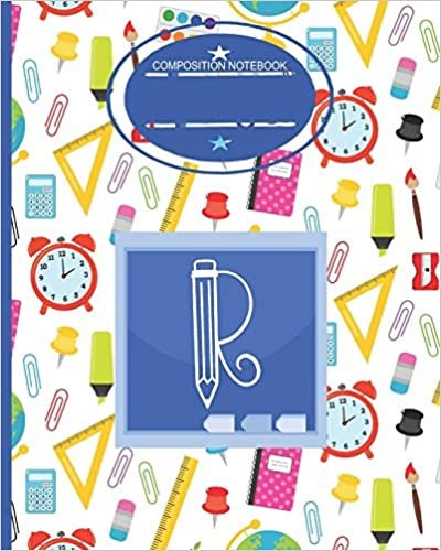 okumak Composition Notebook R: Monogrammed Initial Primary School Wide Ruled Notebook