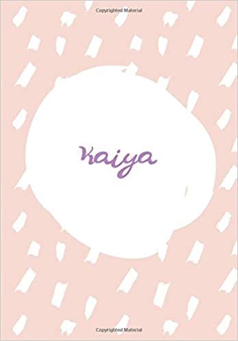 okumak Kaiya: 7x10 inches 110 Lined Pages 55 Sheet Rain Brush Design for Woman, girl, school, college with Lettering Name,Kaiya