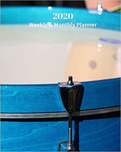 okumak 2020 Weekly and Monthly Planner: Blue Drum - Monthly Calendar with U.S./UK/ Canadian/Christian/Jewish/Muslim Holidays– Calendar in Review/Notes 8 x 10 in.-Music / Musical Instruments / Drum Set