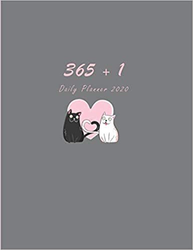 okumak 365 + 1 Daily Planner: Adorable Gray Cover with Lovely Cats / One Day per Page / Everyday Time Schedule Planning - Trackers, Task Lists, Goals and ... and Monthly Calendars) Large, 420 pages