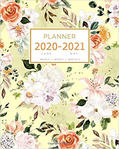 okumak Planner 2020-2021: 8x10 Large Notebook Organizer with Hourly Time Slots | June 2020 to May 2021 | Watercolor Flower Bouquet Design Yellow