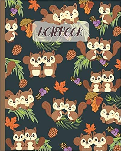 okumak Notebook: Cute Squirrels with Pine Cones &amp; Acorns - Lined Notebook, Diary, Track, Log &amp; Journal - Gift Idea for Boys Girls Teens Men Women (8&quot;x10&quot; 120 Pages)