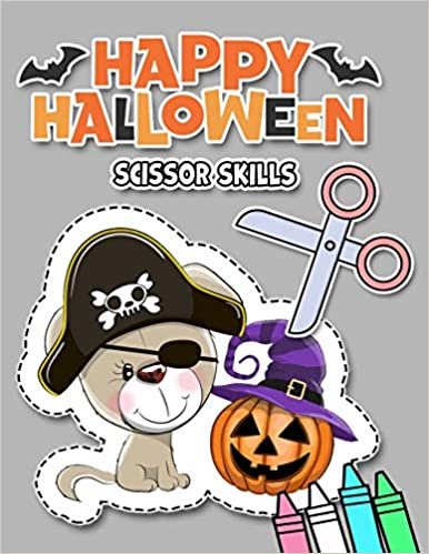 okumak Happy Halloween Scissor Skills: Color and Cut Scissor Skills Halloween Activity Book, A Cool Practice Workbook for Kids and Toddlers