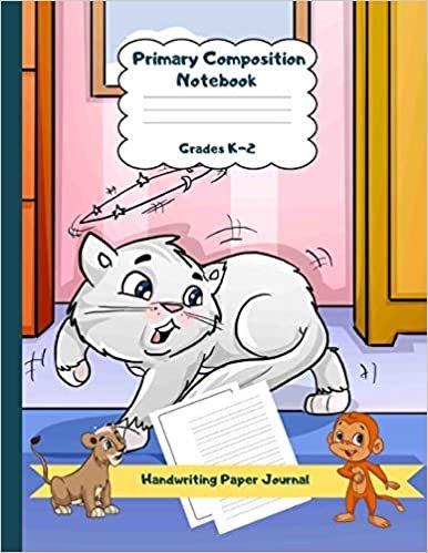 okumak Primary Composition Notebook Grades K-2 Handwriting Paper Journal: Funny Cat Dashed Mid Line School Exercise Book Plus Sketch Pages for Boys and Girls (Efrat Haddi Handwriting Practice Paper)