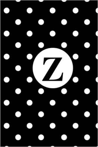 okumak Z: White Polka Dots / Monogram Initial &#39;Z&#39; Notebook - Blank Journal To Write In, Unlined For Journaling, Writing, Planning and Doodling (6 x 9 inches) - 100 pages, Glossy Soft Cover