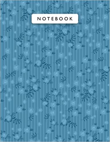 okumak Notebook Star Command Blue Color Small Vintage Rose Flowers Mini Lines Patterns Cover Lined Journal: Planning, Monthly, 21.59 x 27.94 cm, Wedding, ... x 11 inch, A4, Work List, 110 Pages, College