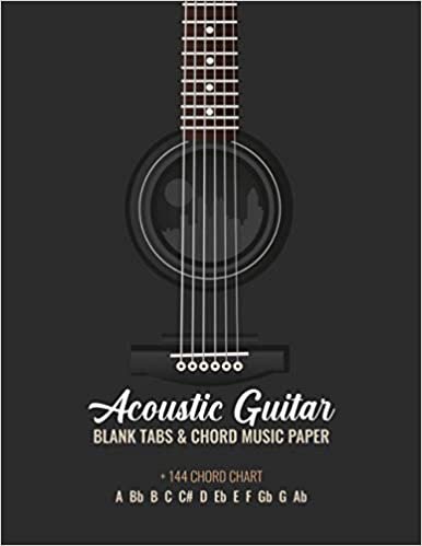 okumak Acoustic Guitar Blank Tabs &amp; Chord Music Paper +144 Chord Chart A Bb B C C# D Eb E F Gb G Ab: 100 Blank Pages 8 Blank Tablature and 6 Chords Per Page ... Manuscript Composition Journal for Guitarists