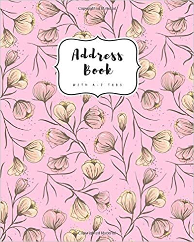 okumak Address Book with A-Z Tabs: 8x10 Contact Journal Jumbo | Alphabetical Index | Large Print | Flower Bud Pattern Design Pink