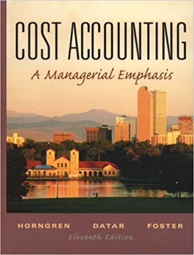 okumak COST ACCOUNTING: A MANAGERIAL EMPHASIS (INTERNATIONAL EDITION - ELEVENTH EDITION)