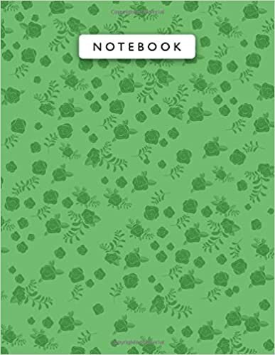 okumak Notebook Lime Green Color Mini Vintage Rose Flowers Patterns Cover Lined Journal: A4, 110 Pages, Journal, Planning, 21.59 x 27.94 cm, College, Wedding, 8.5 x 11 inch, Work List, Monthly