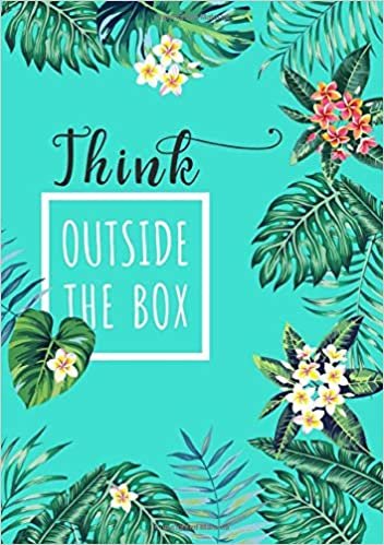 okumak Think Outside The Box: B5 Large Print Password Notebook with A-Z Tabs | Medium Book Size | Tropical Leaf Design Turquoise