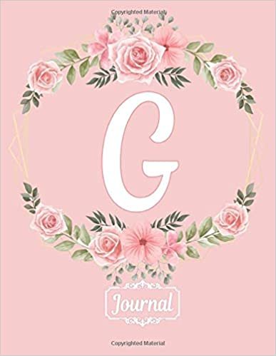 okumak Cute Rose Pink Floral G Monogram Initial letter G Diary Journal Notebooks gifts for Girls, Boys, Women &amp; Men who like flowers, Writing &amp; Note Taking - ... Book, Journal or Diary - Size 8.5 x 11 inch