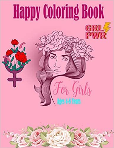 okumak Happy Coloring Book: 24 Activity pages for girls ages 4-8 years