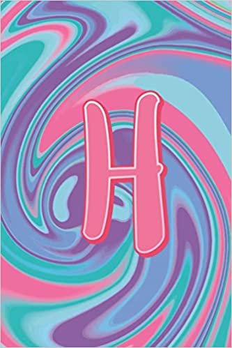 okumak H: Letter H Monogram Initials Pastel Tie Dye Notebook &amp; Journal