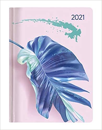 okumak Mini-Buchkalender Style Leaves 2021 - Taschen-Kalender A6 - Blatt - Day By Day - 352 Seiten - Notiz-Buch - Alpha Edition