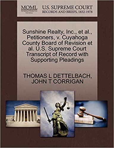 okumak Sunshine Realty, Inc., et al., Petitioners, v. Cuyahoga County Board of Revision et al. U.S. Supreme Court Transcript of Record with Supporting Pleadings