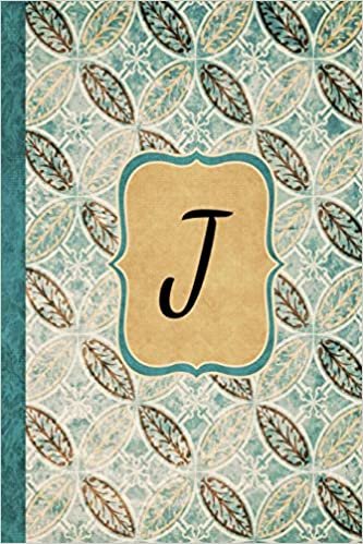 okumak J: Beautiful Monogram Journal J, Vintage Pattern Style with lined pages