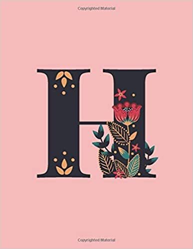 okumak H: Monogram Initial H Composition Notebook for School, Work, Home - 110 Lined Pages (55 Sheets) - Pink Floral, 8.5&quot;x11&quot; Large