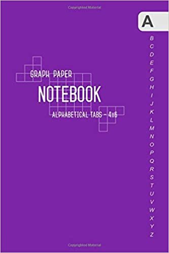 okumak Graph Paper Notebook Alphabetical Tabs 4x6: Mini Journal Organizer with A-Z Index Sections | 1/5 Inch Squares - 5x5 Quad Ruled | Smart Design Purple
