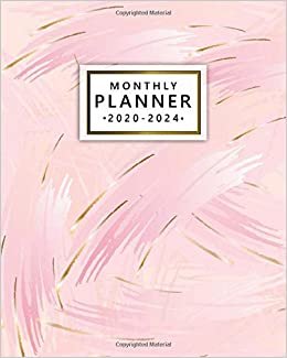 Monthly Planner 2020-2024: Elegant Five Year Monthly Schedule Agenda & Planner | 60 Months Spread View Organizer with To-Do’s, Holidays & Inspirational Quotes, Notes & More | Rose Gold Abstract Design