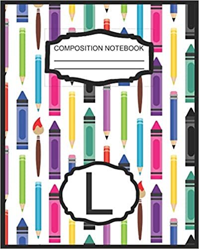 okumak Composition Notebook L: Monogrammed Initial Elementary School Wide Ruled Interior Notebook