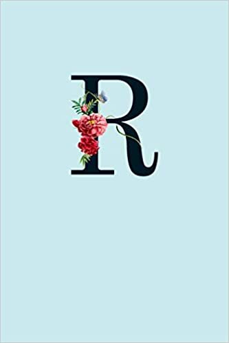 okumak R: 110 College-Ruled Pages (6 x 9) | Light Blue Monogram Journal and Notebook with a Simple Floral Emblem | Personalized Initial Letter Journal | Monogramed Composition Notebook