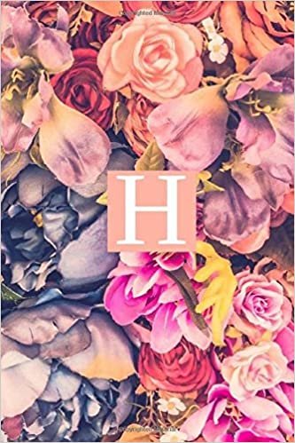 okumak H: Monogram Initial Notebook: Diary, Daily Planner, Lined Daily Journal for Writing, 150 Pages, 6 x 9 Soft Glossy Floral Cover