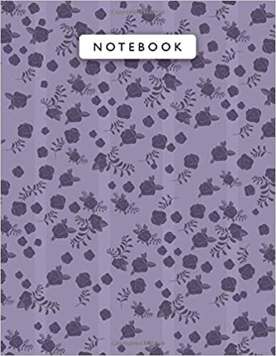 okumak Notebook Cyber Grape Color Mini Vintage Rose Flowers Lines Patterns Cover Lined Journal: Work List, 110 Pages, Planning, Wedding, 8.5 x 11 inch, Monthly, A4, College, Journal, 21.59 x 27.94 cm