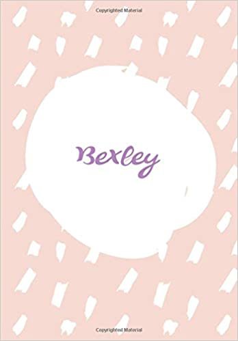 okumak Bexley: 7x10 inches 110 Lined Pages 55 Sheet Rain Brush Design for Woman, girl, school, college with Lettering Name,Bexley