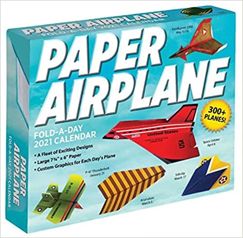 okumak Paper Airplane Fold-a-Day - Papierflieger-Faltvorlage für jeden Tag 2021: Original BrownTrout-Tageskalender