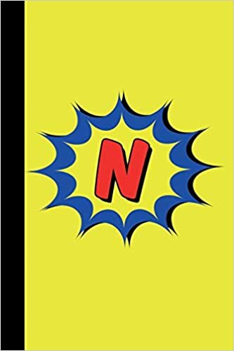 okumak N: Superhero Comic Book Monogram Initial Letter N Blank Lined Notebook Journal