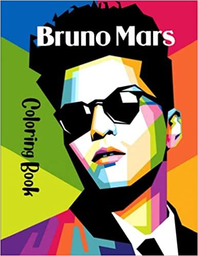 okumak Bruno Mars Coloring Book: Awesome Celebrity R&amp;B Pop Music Artist Illustration Color Number Book For Fans Adults Relaxation Gift