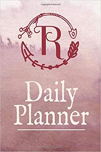 okumak R Daily Planner: Watercolor Monogram Initial R | Weekly Planner No Date Undated | Notebook Journal With Dotted Pages For Woman