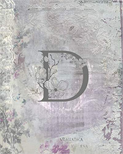 okumak D: Woven White Floral Initial Monogram Lined Journal
