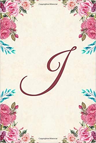 okumak J: Monogram Journal Notebook Diary For Girls and Women, Pink Floral 6 x 9