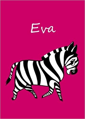 okumak personalisiertes Malbuch / Notizbuch / Tagebuch - Eva: Zebra - A4 - blanko