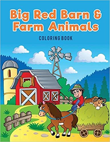okumak Big Red Barn and Farm Animals Coloring Book